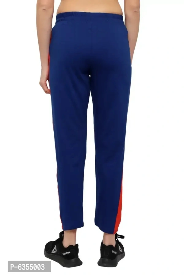 Stylish Cotton Royal Blue Solid Track Pant For Women - 34