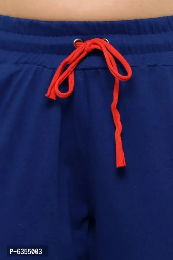 Stylish Cotton Royal Blue Solid Track Pant For Women - 34