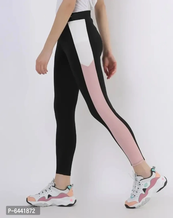 Side White Pink Block Panel Legging - 30