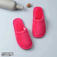 Stunning Pink Fur Solid Room Slippers For Women - 6