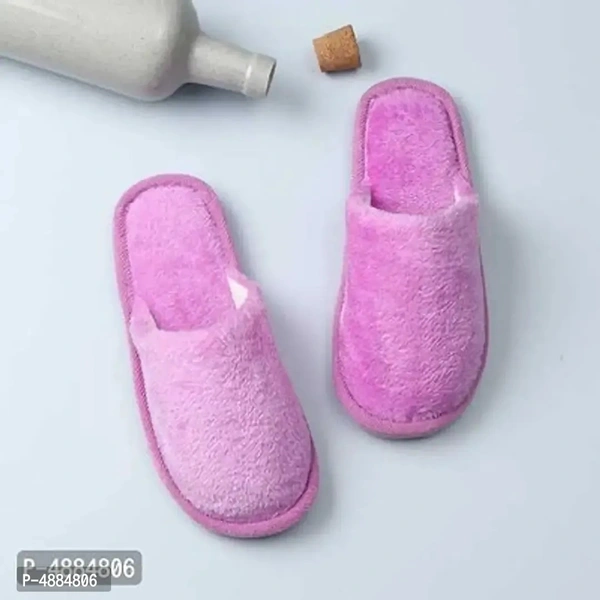 Stunning Purple Fur Solid Room Slippers For Women - 6