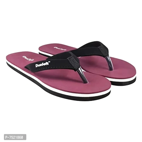 Duosoft Stylish Comfort Super Soft, Fabrication Flip Flop Slippers For Womens Girls, Material: Eva, (Ds-004-Mix_Ds-011-Blk), Size: 4 To 8, Pack Of 2. - 4Uk