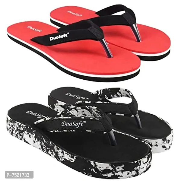 Duosoft Super Soft EVA Flip Flop Slippers for Women & Girls – Pack of 2 - 4