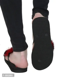 Elegant Red Synthetic Solid Flip Flops For Women - 7