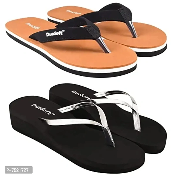 Duosoft Super Soft EVA Flip Flop Slippers for Women & Girls – Pack of 2 - 7