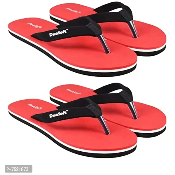 DuoSoft Stylish Comfort Supers Soft, Casual Durable Anti-Skid, Light Weight Fabrication Flip Flop EVA Slipper for Womens Girls, Material: EVA, (DS-004), Pack of 2, Size: 4 to 8. - 7