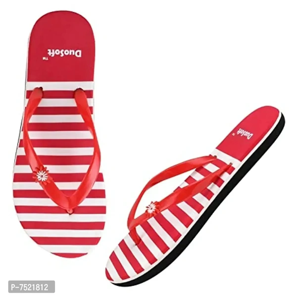 Duosoft EVA Padded Heel Flip Flop Slippers for Women & Girls – Pack of 2 - 4