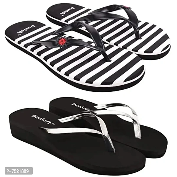 Duosoft Super Soft EVA Padded Flip Flop Slippers for Women & Girls – Pack of 2 - 8