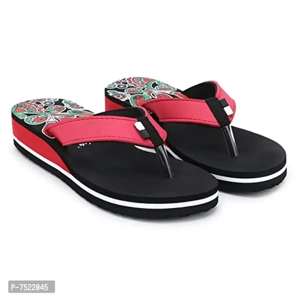 Duosoft Stylish Comfort Super Soft, Fabrication Flip Flop Slippers For Womens Girls, Material: Eva, (Ds-002-Mix_Ds-009-Blk), Size: 4 To 8, Pack Of 2.Size:  - 4