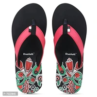 Duosoft Stylish Comfort Super Soft, Fabrication Flip Flop Slippers For Womens Girls, Material: Eva, (Ds-002-Mix_Ds-009-Blk), Size: 4 To 8, Pack Of 2.Size:  - 5