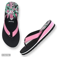 Duosoft Stylish Comfort Super Soft, Fabrication Flip Flop Slippers For Womens Girls, Material: Eva, (Ds-002-Mix_Ds-009-Blk), Size: 4 To 8, Pack Of 2. - 5