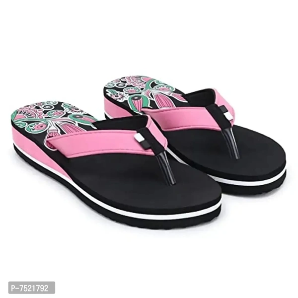 Duosoft Stylish Comfort Super Soft, Fabrication Flip Flop Slippers For Womens Girls, Material: Eva, (Ds-002-Mix_Ds-009-Blk), Size: 4 To 8, Pack Of 2. - 8