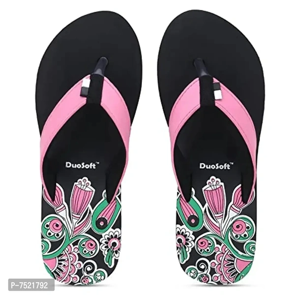 Duosoft Stylish Comfort Super Soft, Fabrication Flip Flop Slippers For Womens Girls, Material: Eva, (Ds-002-Mix_Ds-009-Blk), Size: 4 To 8, Pack Of 2. - 9