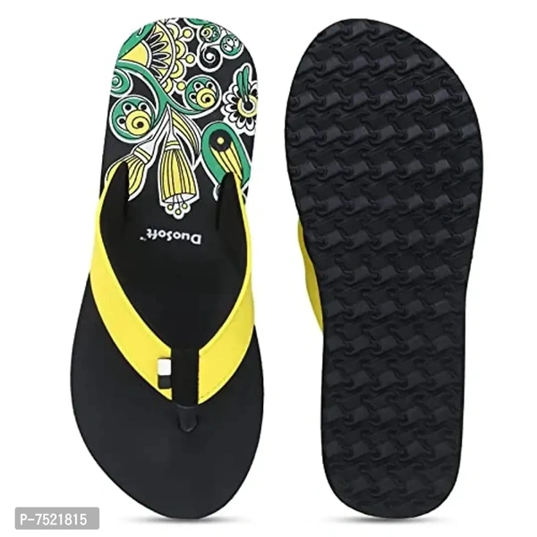 Duosoft Stylish Comfort Super Soft, Fabrication Flip Flop Slippers For Womens Girls, Material: Eva, (Ds-002-Mix_Ds-009-Blk), Size: 4 To 8, Pack Of 2. - 8