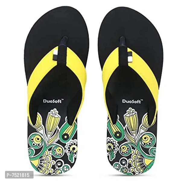 Duosoft Stylish Comfort Super Soft, Fabrication Flip Flop Slippers For Womens Girls, Material: Eva, (Ds-002-Mix_Ds-009-Blk), Size: 4 To 8, Pack Of 2. - 8