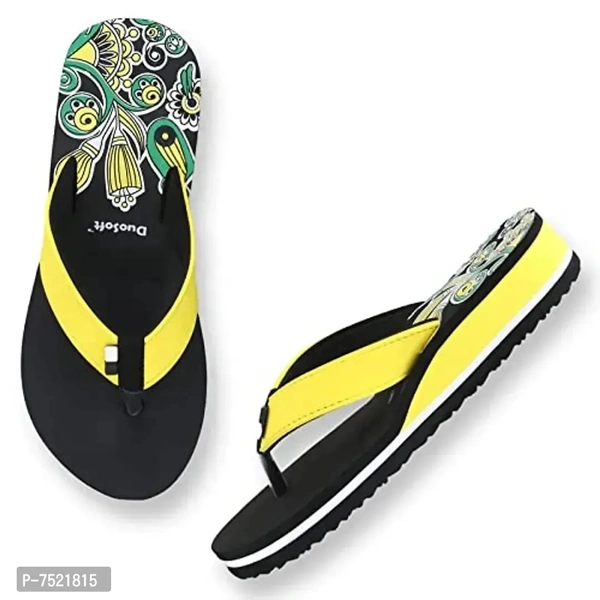 Duosoft Stylish Comfort Super Soft, Fabrication Flip Flop Slippers For Womens Girls, Material: Eva, (Ds-002-Mix_Ds-009-Blk), Size: 4 To 8, Pack Of 2. - 8