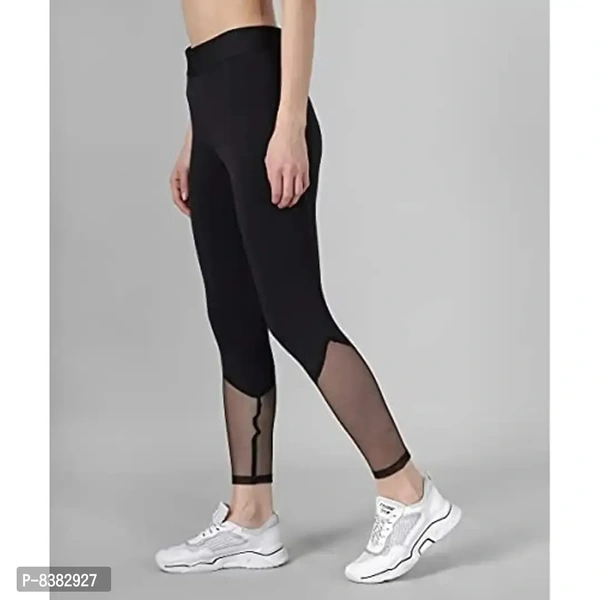 FAIRIANO Gym wear Workout Leggings Tights Ankle Length Stretchable Sports Leggings Yoga Track Pants for Girls Women - Black, S
