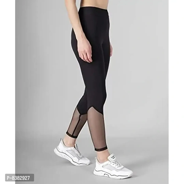 FAIRIANO Gym wear Workout Leggings Tights Ankle Length Stretchable Sports Leggings Yoga Track Pants for Girls Women - Black, S