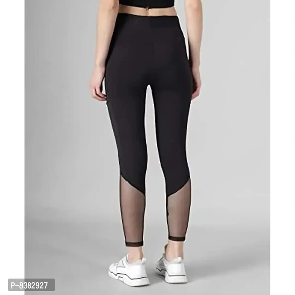 FAIRIANO Gym wear Workout Leggings Tights Ankle Length Stretchable Sports Leggings Yoga Track Pants for Girls Women - Black, S