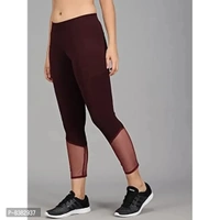 FAIRIANO Gym wear Workout Leggings Tights Ankle Length Stretchable Sports Leggings Yoga Track Pants for Girls Women - Brown, M