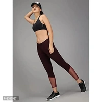 FAIRIANO Gym wear Workout Leggings Tights Ankle Length Stretchable Sports Leggings Yoga Track Pants for Girls Women - Brown, M