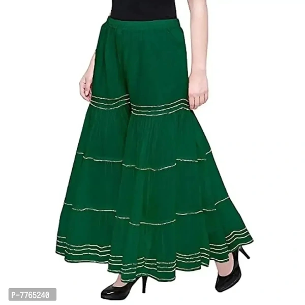 Aglobi Womens/Girls Gorgeous Trendy Sarara Palazzo (30, Green) - Green, 30