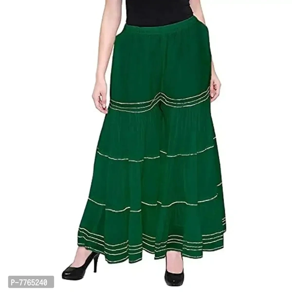 Aglobi Womens/Girls Gorgeous Trendy Sarara Palazzo (30, Green) - Green, 30