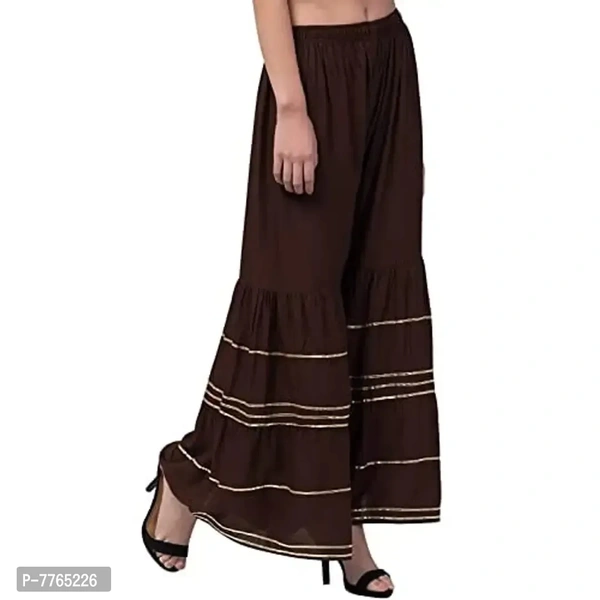 Aglobi Womens/Girls Gorgeous Trendy Sarara Palazzo - 30, Brown