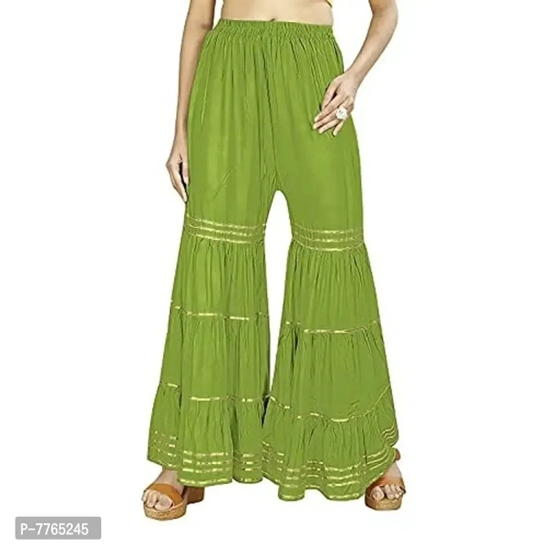 Aglobi Womens/Girls Gorgeous Trendy Sarara Palazzo (28, DarkGreen) - Green, 28