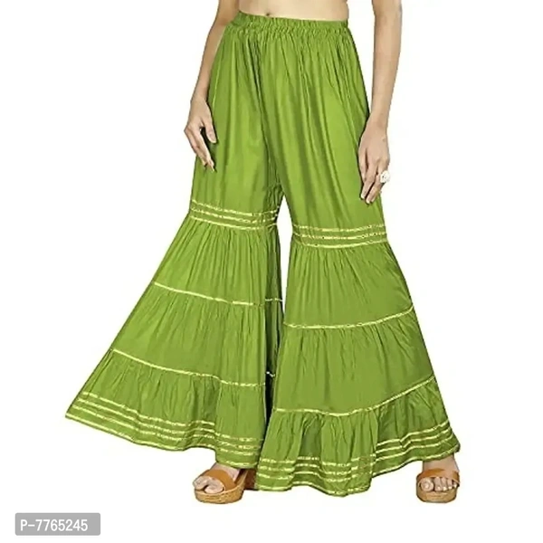 Aglobi Womens/Girls Gorgeous Trendy Sarara Palazzo (28, DarkGreen) - Green, 28