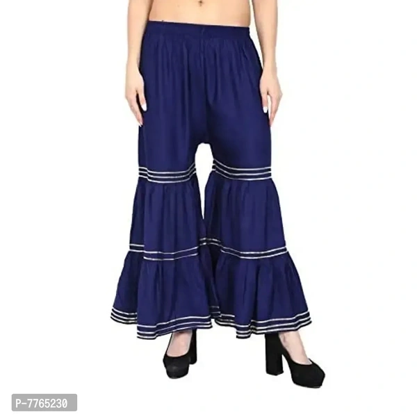 Aglobi Womens/Girls Gorgeous Trendy Sarara Palazzo (30, NavyBlue) - Navy Blue, 30
