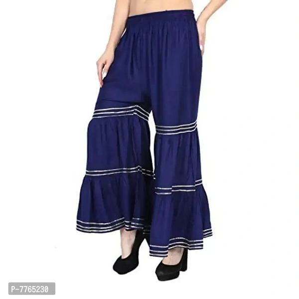 Aglobi Womens/Girls Gorgeous Trendy Sarara Palazzo (30, NavyBlue) - Navy Blue, 30