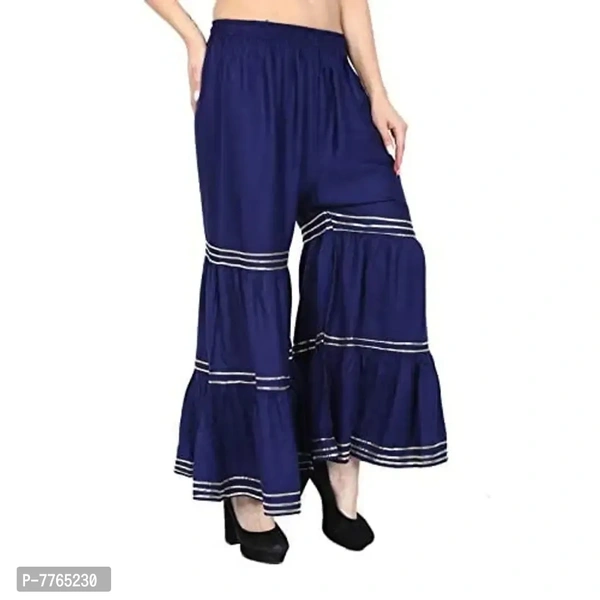 Aglobi Womens/Girls Gorgeous Trendy Sarara Palazzo (30, NavyBlue) - Navy Blue, 30