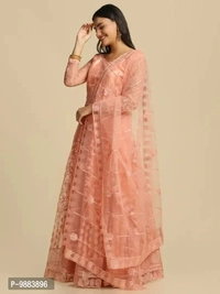 Women Net Semi Stitched Lehenga Choli
