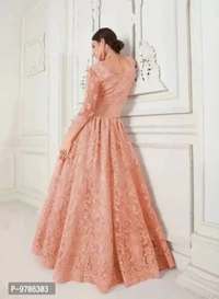 Women Semi Stitched Net Embroidered Lehenga Choli