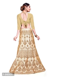 Women Beige Colour Silk Embrodeired Lehenga Choli (2.5 Mtr)