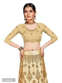 Women Beige Colour Silk Embrodeired Lehenga Choli (2.5 Mtr)