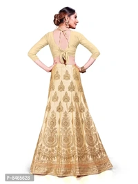 Women Beige Colour Silk Embrodeired Lehenga Choli (2.5 Mtr)