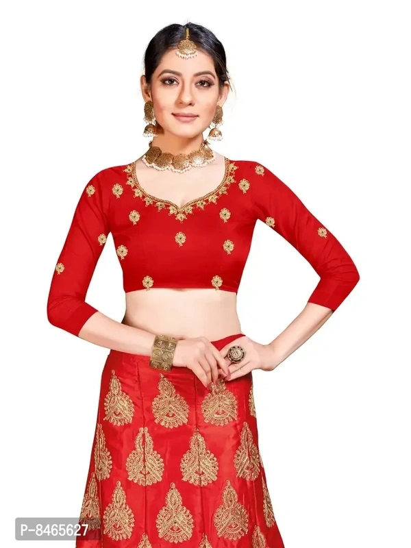 Women Red Colour Silk Embrodeired Lehenga Choli (2.5 Mtr)