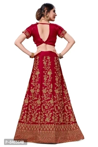 Women Maroon Colour Sattin Silk Embrodeired Lehenga Choli (2.5 Mtr)