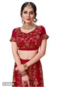 Women Maroon Colour Sattin Silk Embrodeired Lehenga Choli (2.5 Mtr)