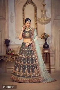 Women Art Silk Semi Stitched Lehenga Choli