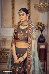 Women Art Silk Semi Stitched Lehenga Choli