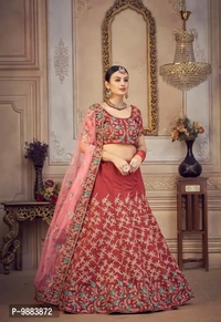 Women Art Silk Semi Stitched Lehenga Choli