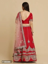 Women Art Silk Semi Stitched Lehenga Choli