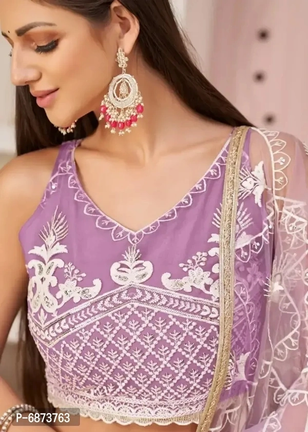 Women Latest Designer Organza Embroidery Work Lehenga Choli