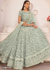 Stylish Fancy Organza Net Designer Velvet Embroidery Work Lehenga Choli For Women
