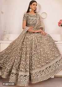 Stylish Fancy Organza Net Designer Velvet Embroidery Work Lehenga Choli For Women
