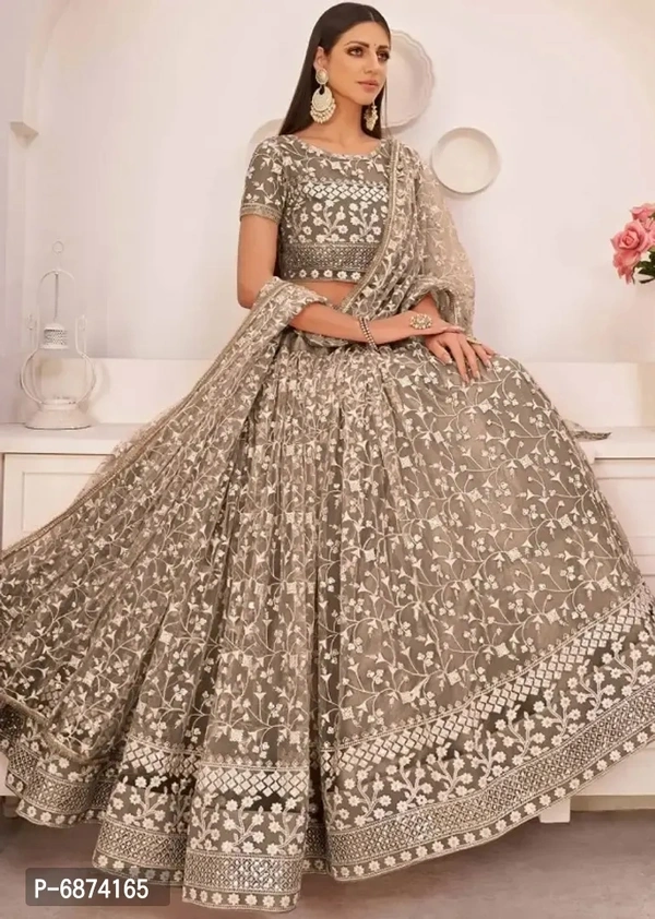 Stylish Fancy Organza Net Designer Velvet Embroidery Work Lehenga Choli For Women