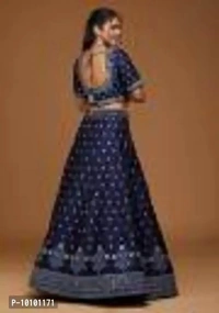 Trendy Women Embroidered Semi Stitched Lehenga Choli&nbsp;&nbsp;(Blue)
